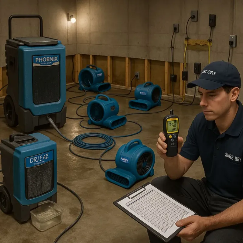 Structural Drying and Dehumidification process in Long Beach, NC